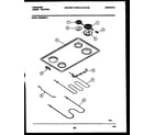 Frigidaire RG533NW2 cooktop and broiler parts diagram
