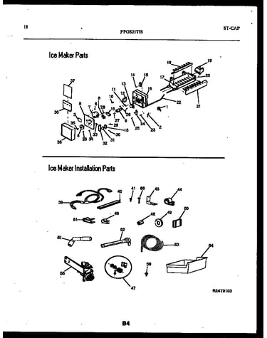 Ice maker and installation parts