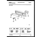Kelvinator DB110PW1 console and control parts diagram