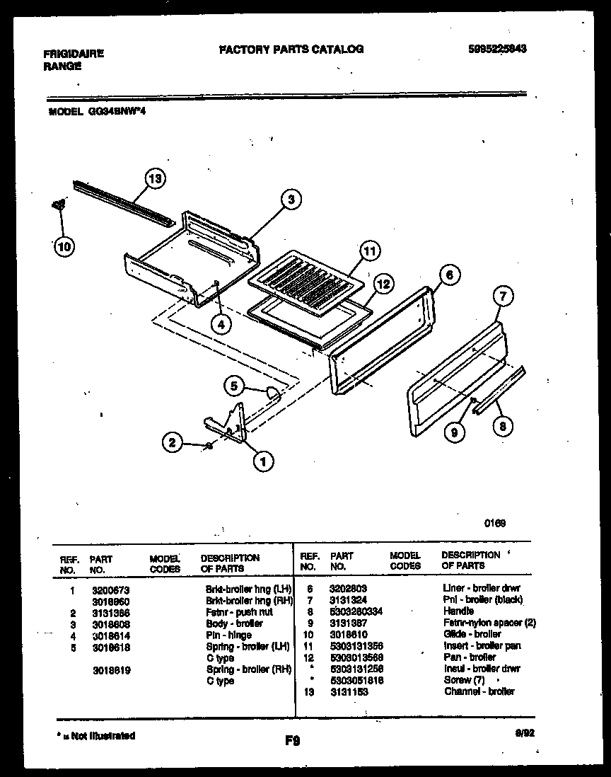 BROILER DRAWER PARTS