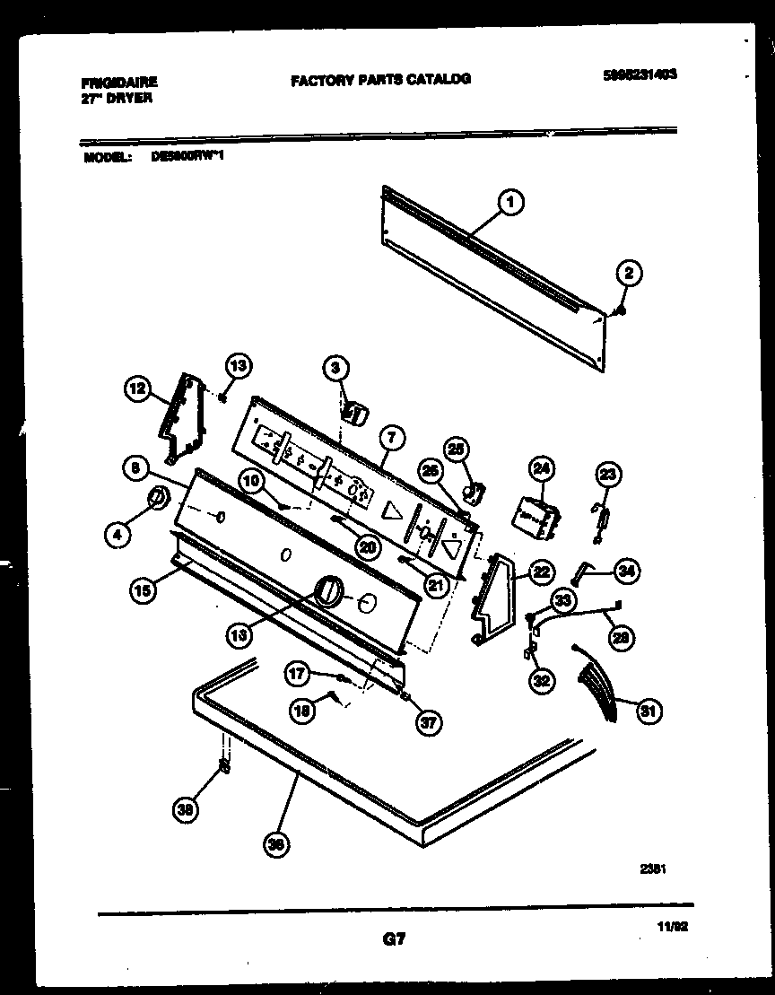 CONSOLE AND CONTROL PARTS