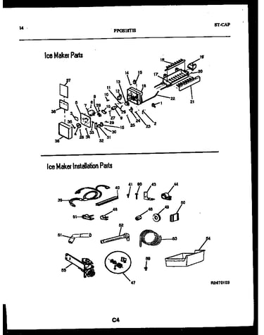 Ice maker and installation parts