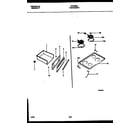 Frigidaire FEF353BADA cooktop and drawer parts diagram