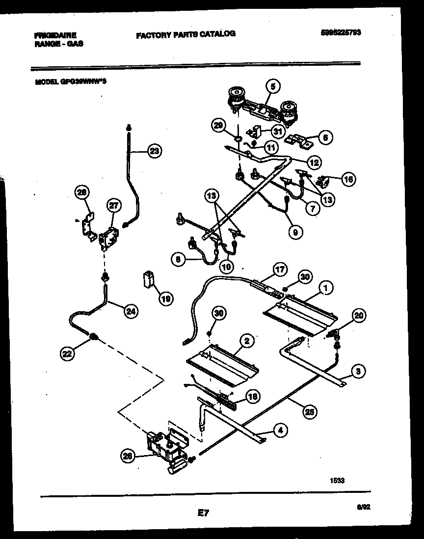 BURNER, MANIFOLD AND GAS CONTROL