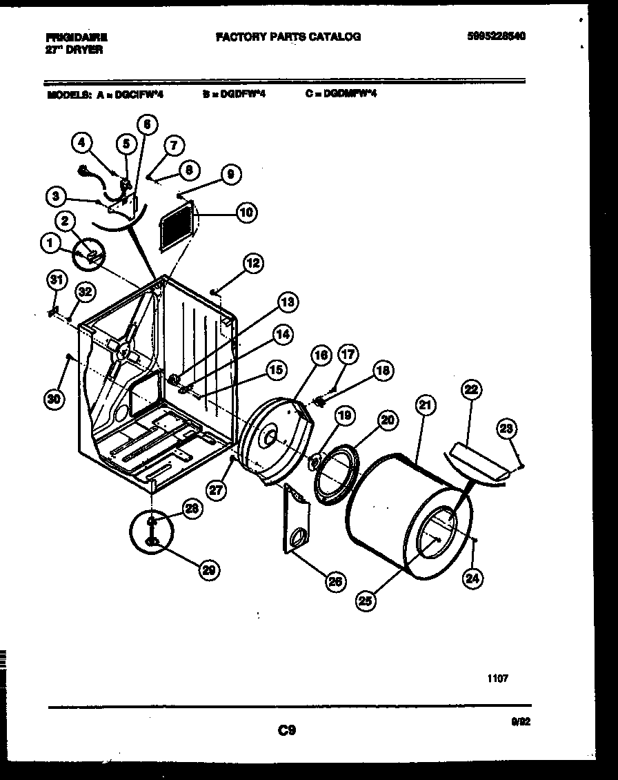 CABINET AND COMPONENT PARTS