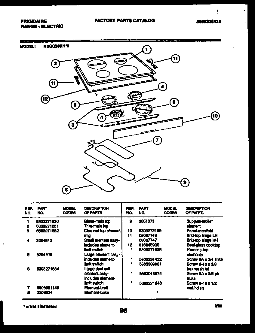 Cooktop and broiler parts