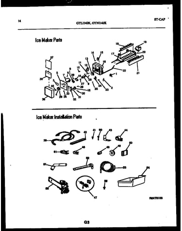 Ice maker and installation parts