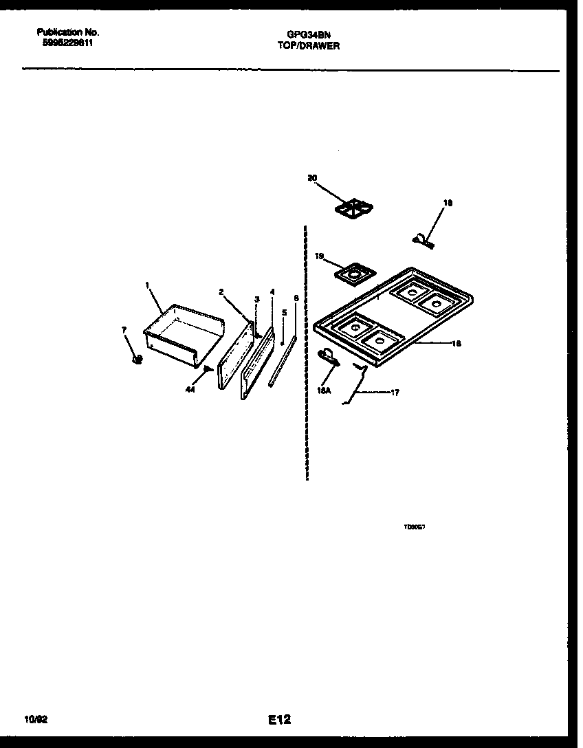 Cooktop and drawer parts