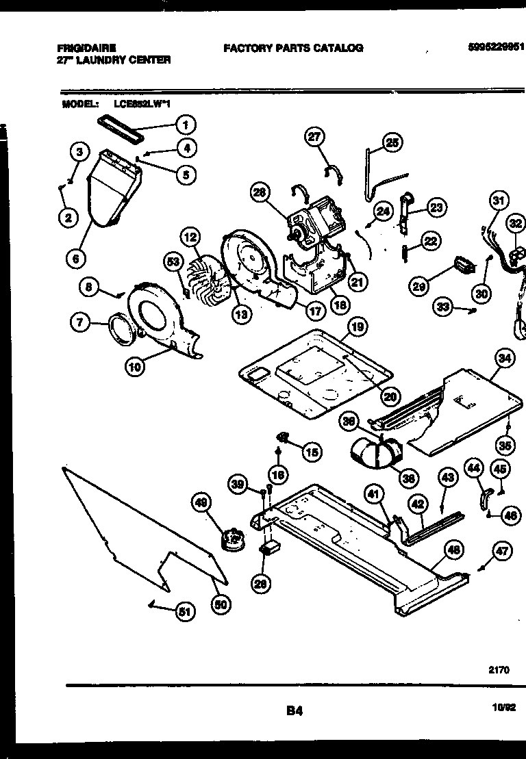 Motor, blower and cabinet parts