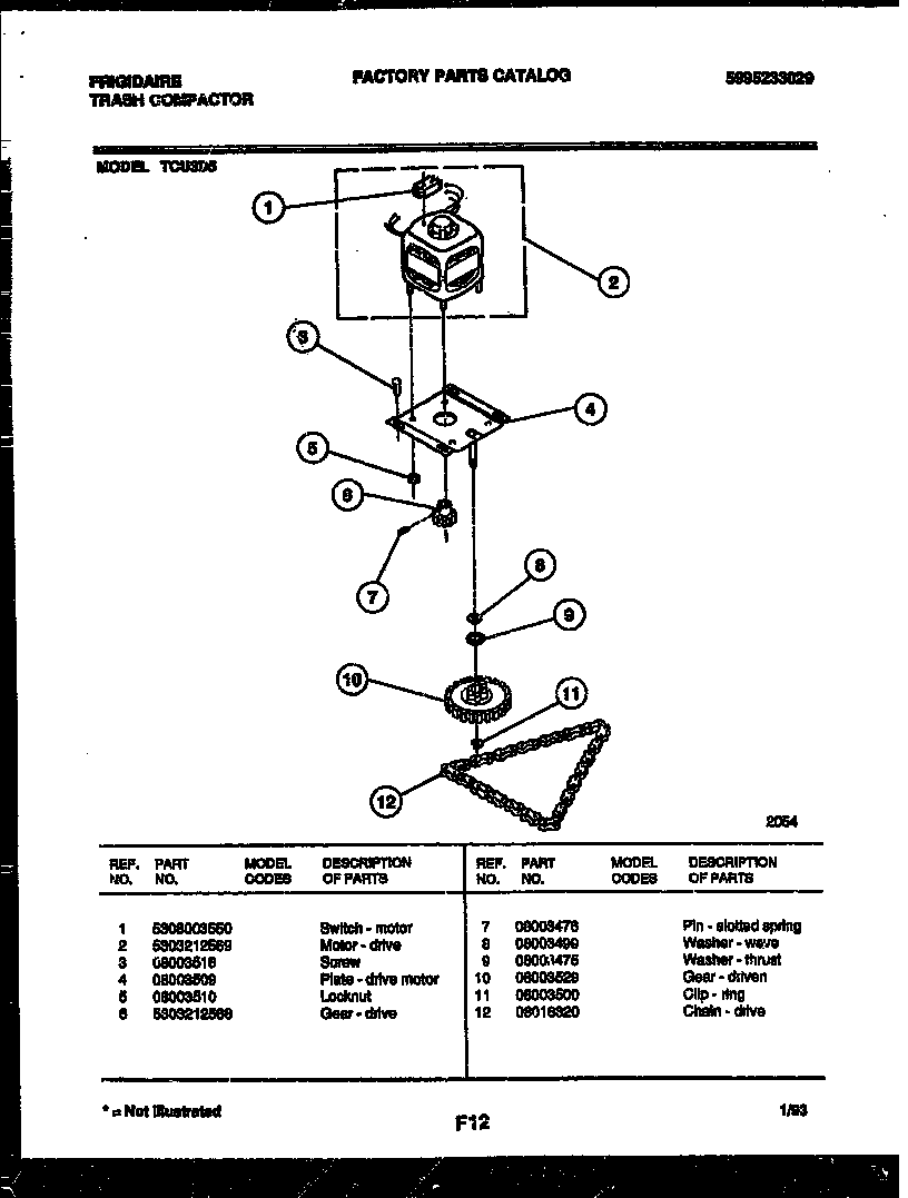 Motor and drive parts