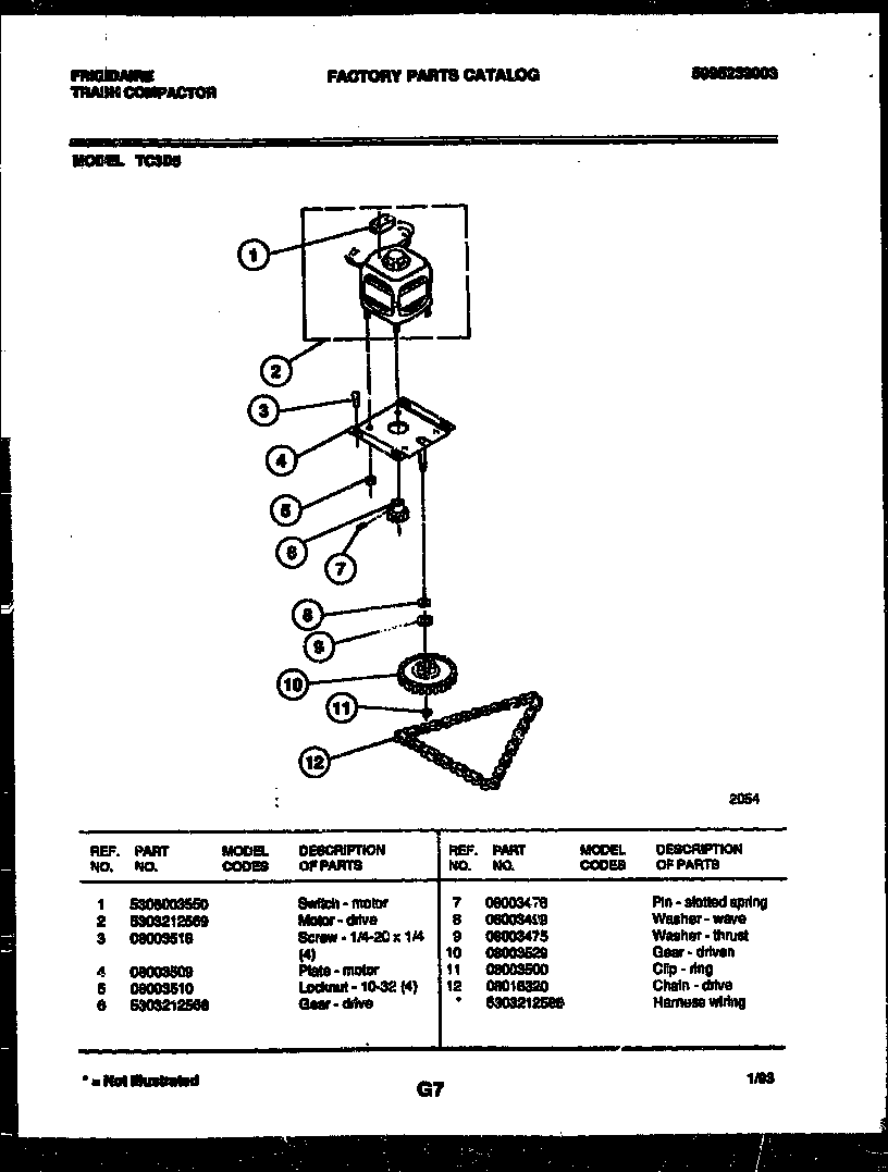 Motor and drive parts