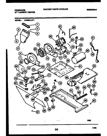 Motor, blower and cabinet parts