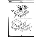 Frigidaire FEF300PADA cooktop and drawer parts diagram