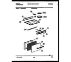 Frigidaire CE206SP2W1 backguard, cooktop and door parts diagram
