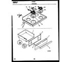 Frigidaire FEF322BADA cooktop and drawer parts diagram