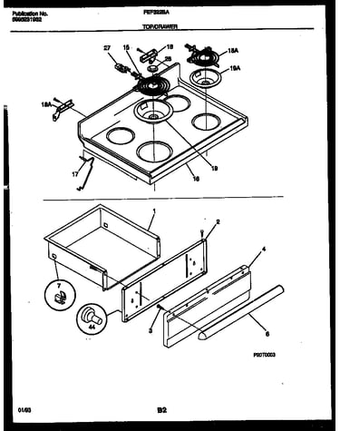 Cooktop and drawer parts