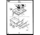 Frigidaire FEF311SAWA cooktop and drawer parts diagram