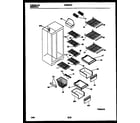 Universal/Multiflex (Frigidaire) MRS22HRAW0 shelves and supports diagram
