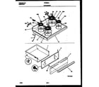 Frigidaire FEF350CADA cooktop and drawer parts diagram