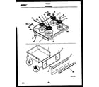 Frigidaire FEF350SADA cooktop and drawer parts diagram