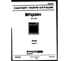Frigidaire RG94BF3 cover page- text only diagram