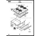 Frigidaire FEF337BAWA cooktop and drawer parts diagram