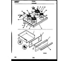 Frigidaire FEF342BADA cooktop and drawer parts diagram