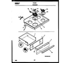 Frigidaire FEF323BADA cooktop and drawer parts diagram