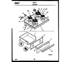 Frigidaire FEF350CASA cooktop and drawer parts diagram