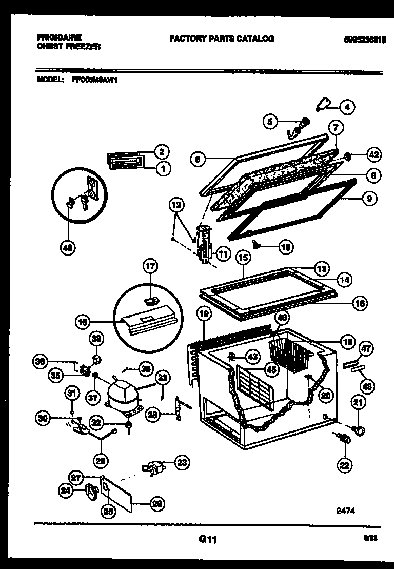Chest freezer parts