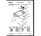 Frigidaire REG435WRW2 cooktop and broiler parts diagram