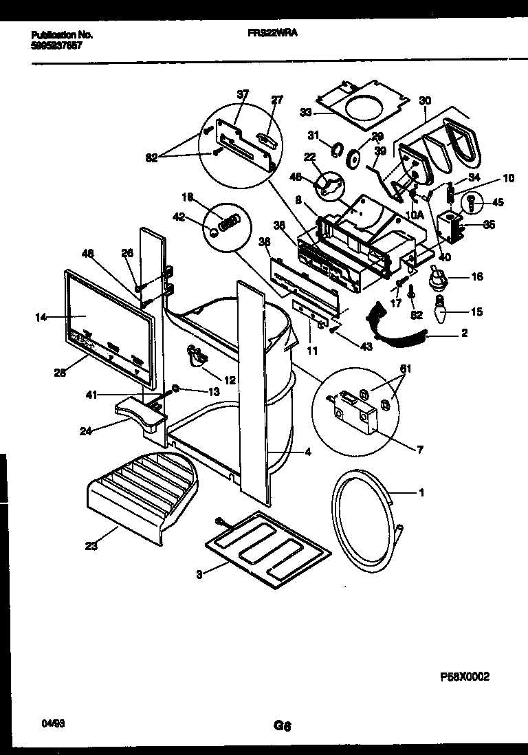 Ice door, dispenser and water tanks