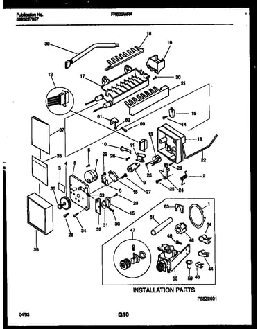 Ice maker and installation parts