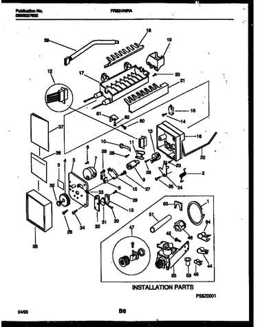 Ice maker and installation parts