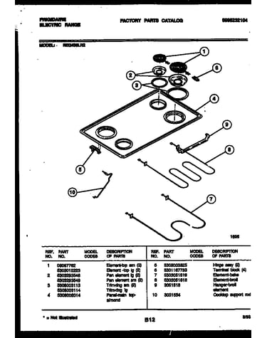 Cooktop and broiler parts