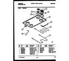 Frigidaire REG433MNW4 cooktop and broiler parts diagram