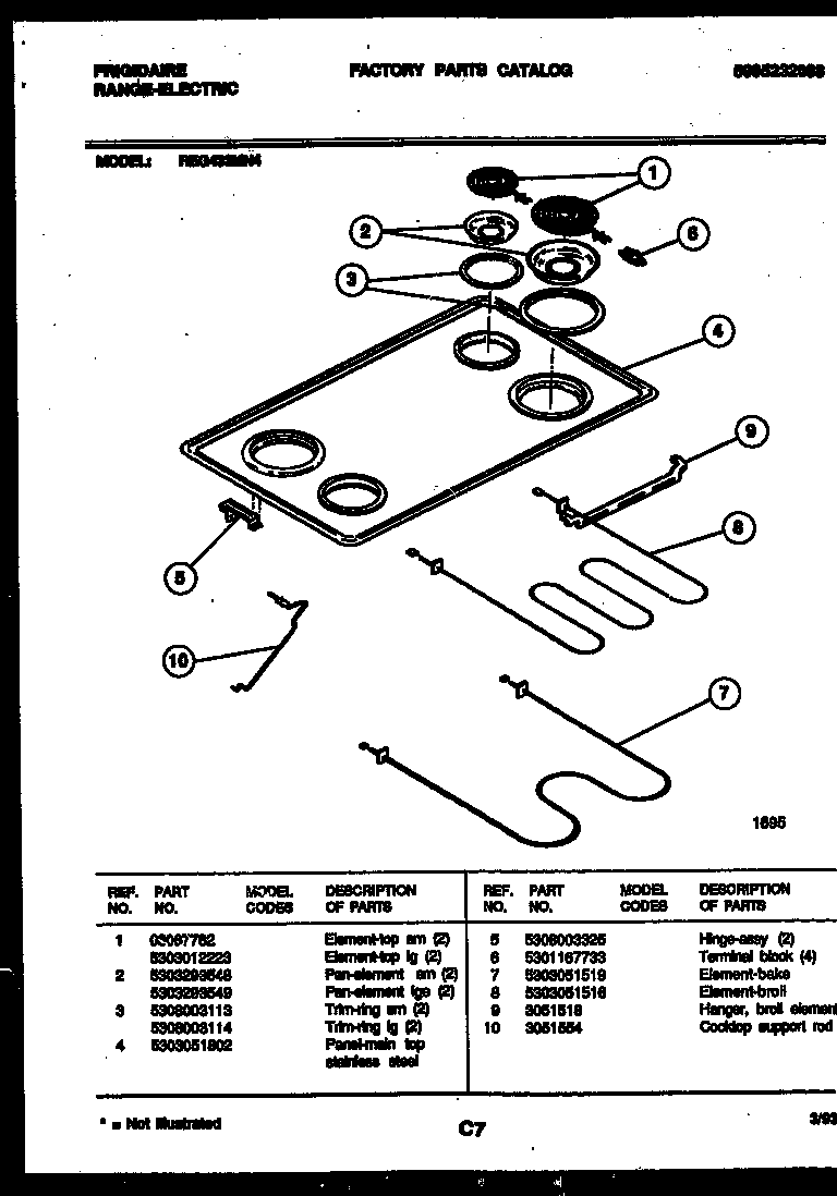 Cooktop and broiler parts
