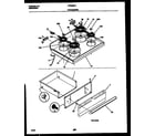 Frigidaire FEF352CASA cooktop and drawer parts diagram