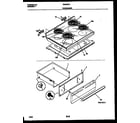 Frigidaire FEF367CABA cooktop and drawer parts diagram