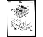 Frigidaire FEF367CASA cooktop and drawer parts diagram