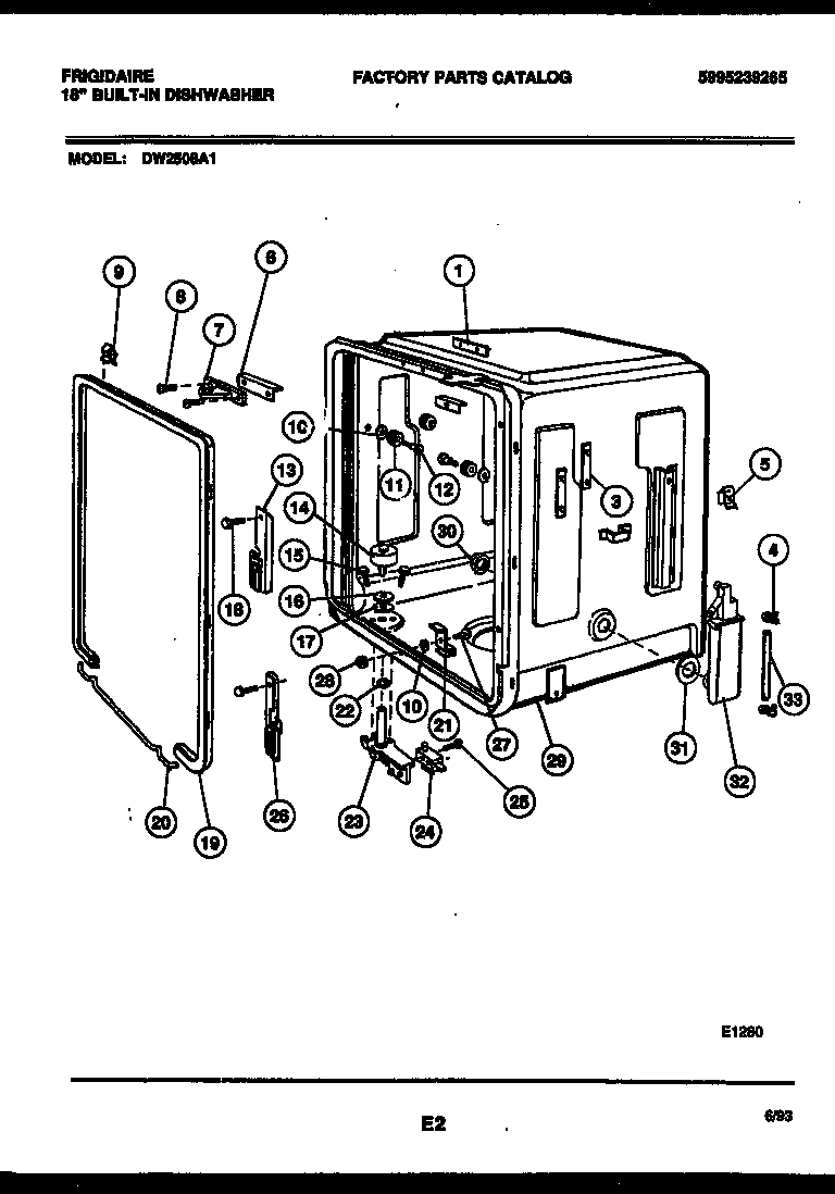 Tub and frame parts
