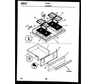 Frigidaire FGF353BAWA cooktop and drawer parts diagram