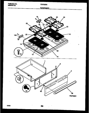 Cooktop and drawer parts