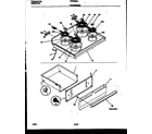 Frigidaire FEF322CASA cooktop and drawer parts diagram