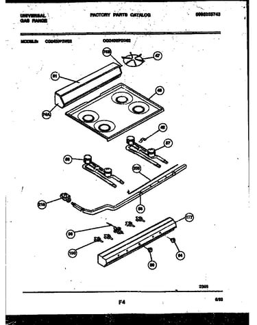 Backguard, cooktop and burner parts