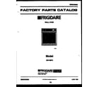 Frigidaire RG74BF3 cover page- text only diagram