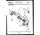 Frigidaire DE7200AWW1 blower and drive parts diagram