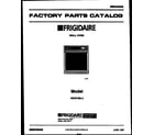 Frigidaire REG74BL4 cover page- text only diagram