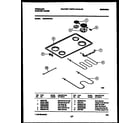 Frigidaire FED340WAWA cooktop and broiler parts diagram