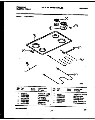 Cooktop and broiler parts